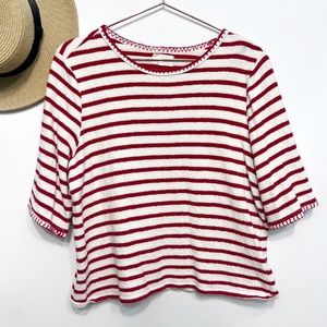 modcloth | mello day red striped candy cane terry cloth top m